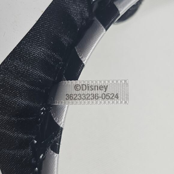 Disney Halloween Minnie Mouse Ears Headband Black + White Skeleton Black Bow - Picture 5 of 5